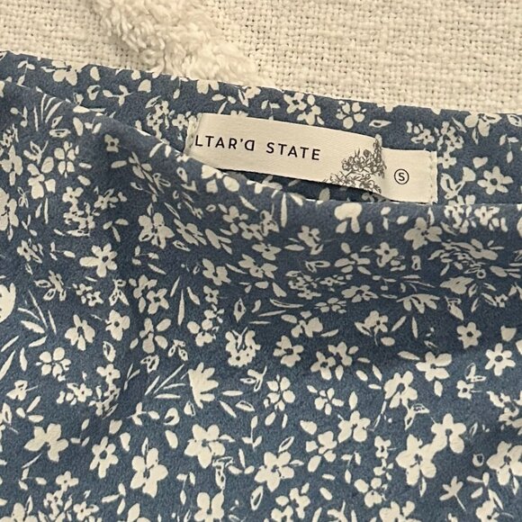 Altar'd State Amora Floral Midi Skirt, Dusty Blue - Picture 4 of 6